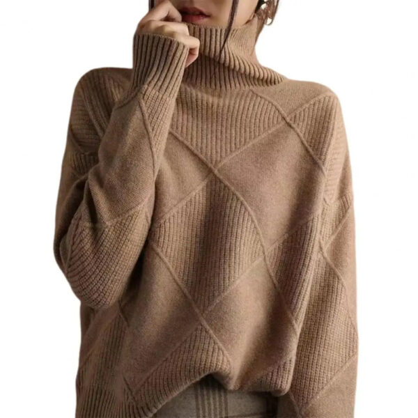 Women's Soft Cashmere Turtleneck Sweater - Basic Knit, Fall-Winter 2024